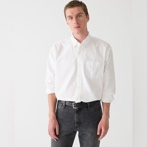 NWT J.Crew Giant-fit oxford shirt White Large Academia Preppy Office Minimalist